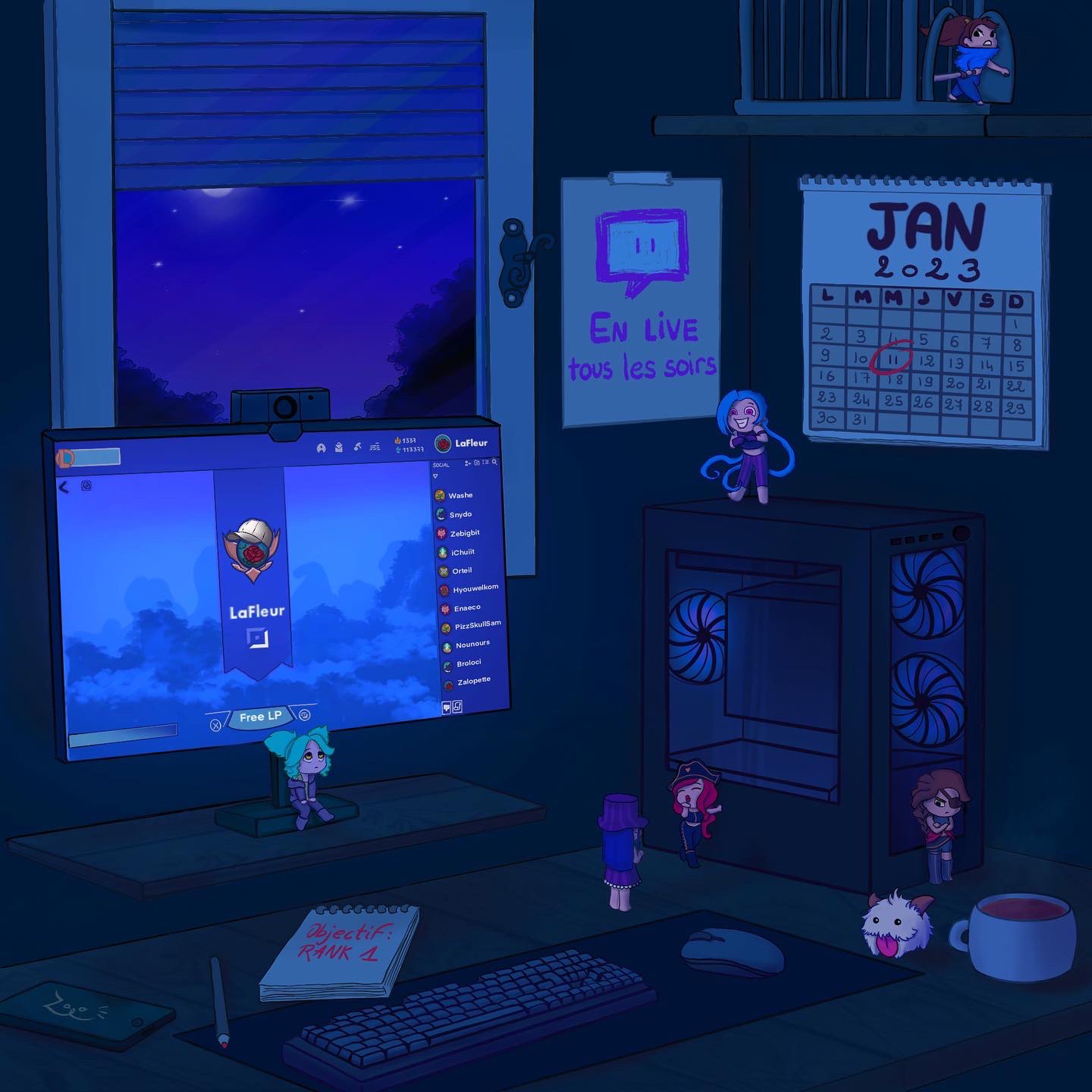 Project client, affiche pour un évènement communautaire sur le jeu League of Legends